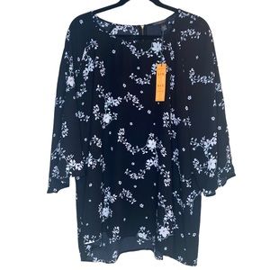 Stitch Fix Floral Blouse 1x Plus Size NWT